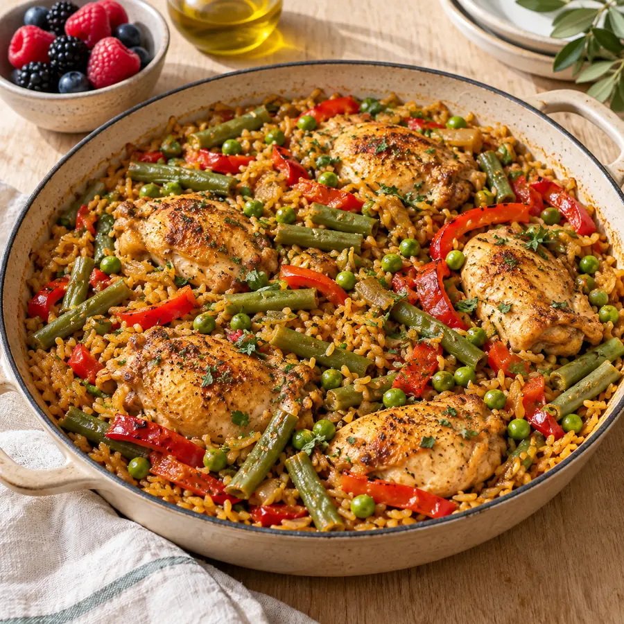 Quinoa con pollo cocinado y verduras
